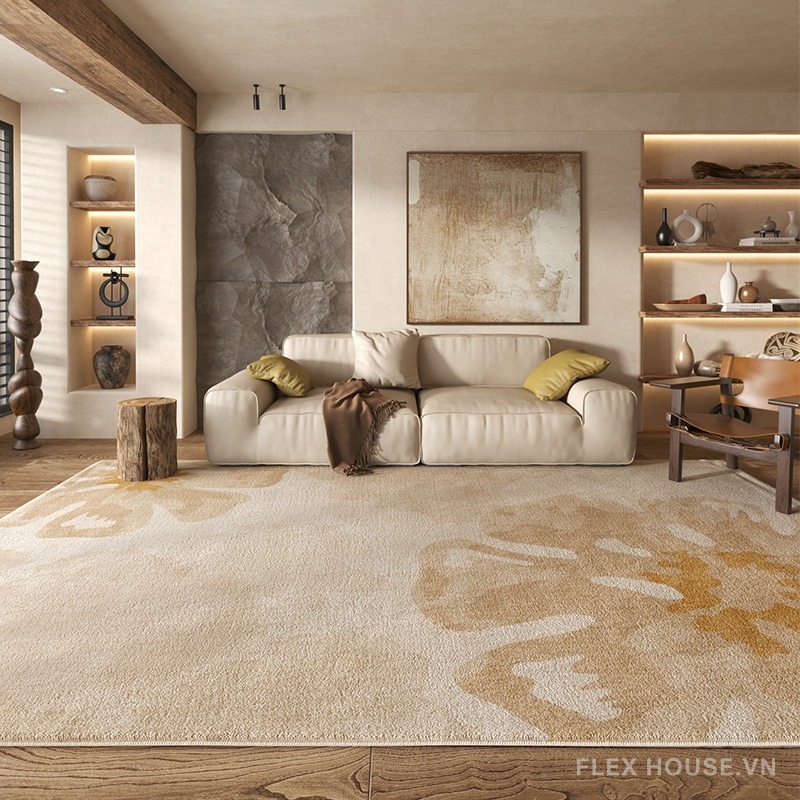 Thảm trải sàn phòng khách caramel ấm áp XF8682.03