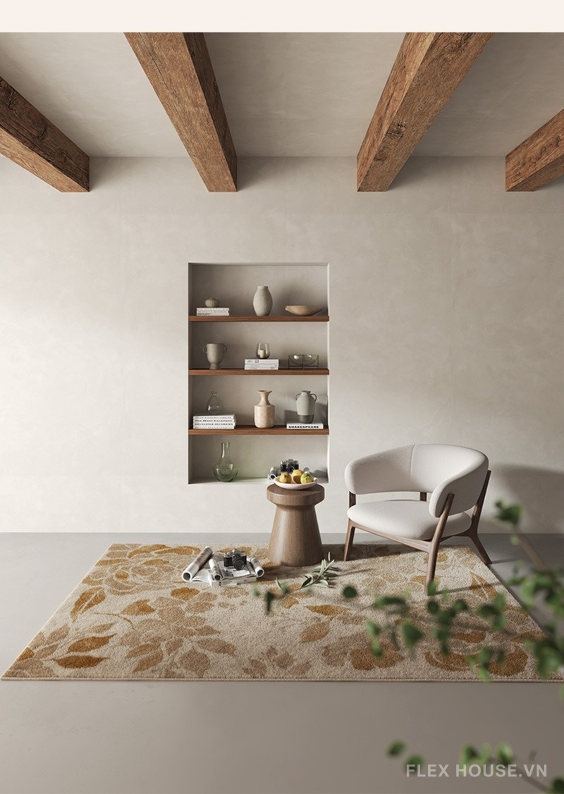 Thảm trải sàn phòng khách caramel ấm áp XF8682