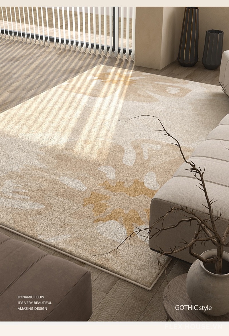 Thảm trải sàn phòng khách caramel ấm áp XF8682