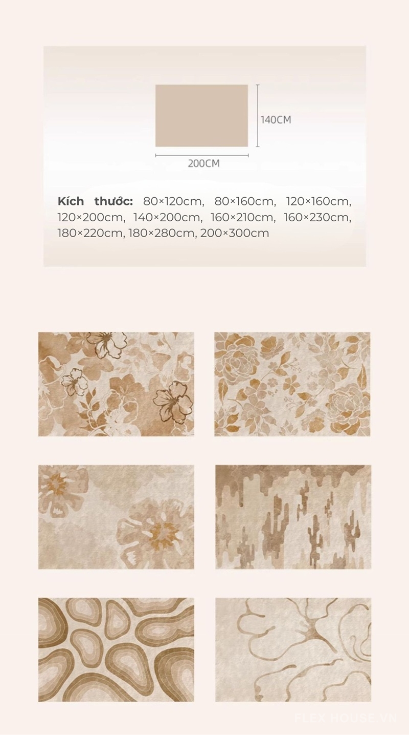 Các phiên bản Thảm trải sàn phòng khách XF8682
