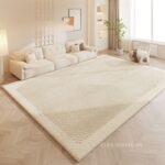 Thảm trải sàn vân sóng ánh sữa giặt máy tiện lợi XF8306