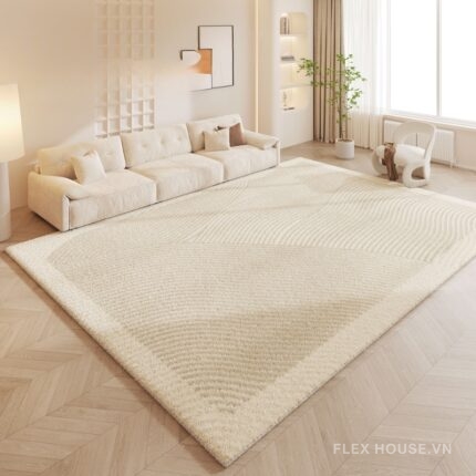 Thảm trải sàn vân sóng ánh sữa giặt máy tiện lợi XF8306