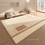 Thảm trải sàn Wabi-sabi màu be gỗ nâu ấm tĩnh lặng XF8301