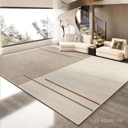Thảm trải sofa 2 mảng màu tương phản và đường line XF0048
