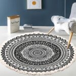 Thảm tròn Bohemian decor homestay XF8036-17