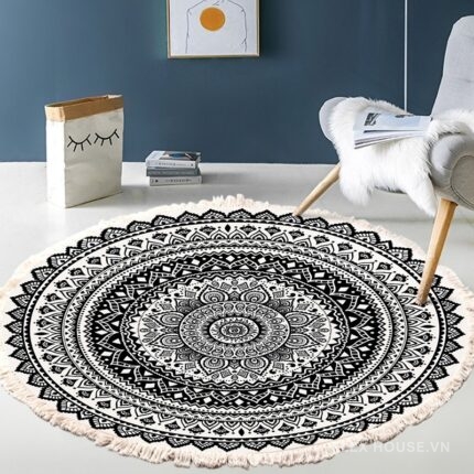 Thảm tròn Bohemian decor homestay XF8036-17