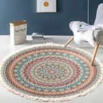Thảm tròn Bohemian tua rua đa sắc XF8036-13