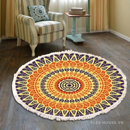 Thảm tròn Boho decor studio độc đáo XF8036-34