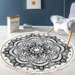 Thảm tròn Boho điểm ngôi sao 8 cánh XF8036-20
