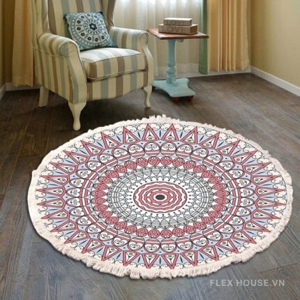Thảm tròn Boho họa tiết Tribal XF8036-24