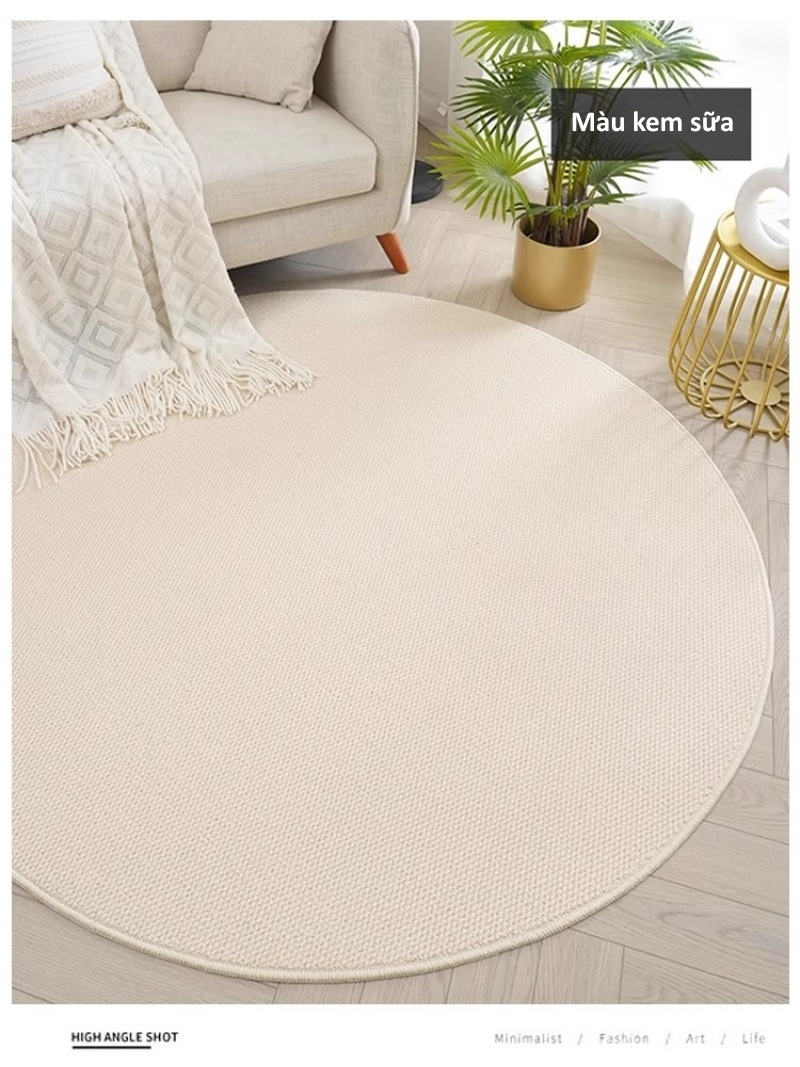 Thảm tròn giả sợi lanh chống trầy xước cao cấp XF0254