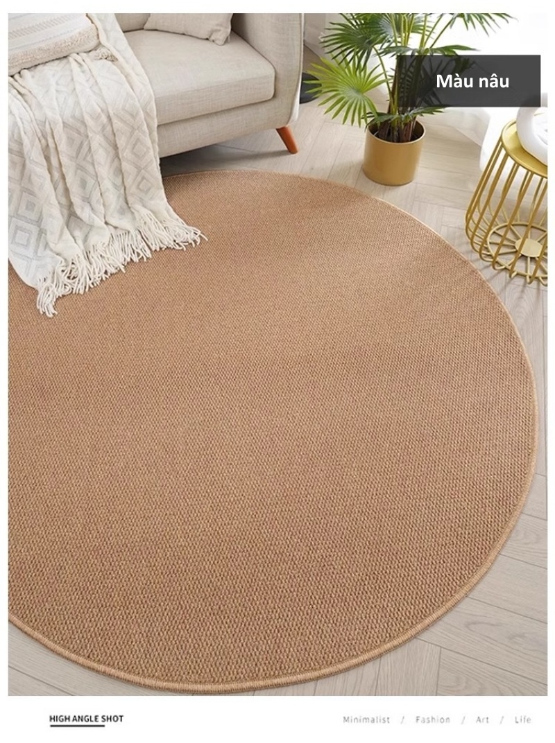 Thảm tròn giả sợi lanh chống trầy xước cao cấp XF0254