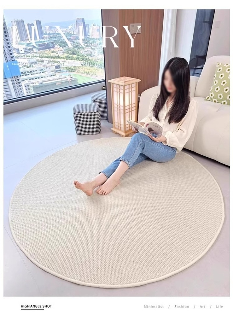 Thảm tròn giả sợi lanh chống trầy xước cao cấp XF0254