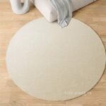 Thảm tròn giả sợi lanh chống trầy xước cao cấp XF0254.BE