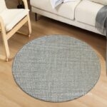 Thảm tròn giả sợi lanh chống trầy xước cao cấp XF0254.GR