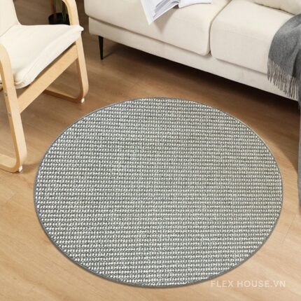 Thảm tròn giả sợi lanh chống trầy xước cao cấp XF0254.GR