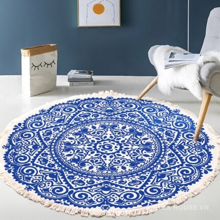 Thảm tròn Mandala Arabesque tinh tế XF8036-37
