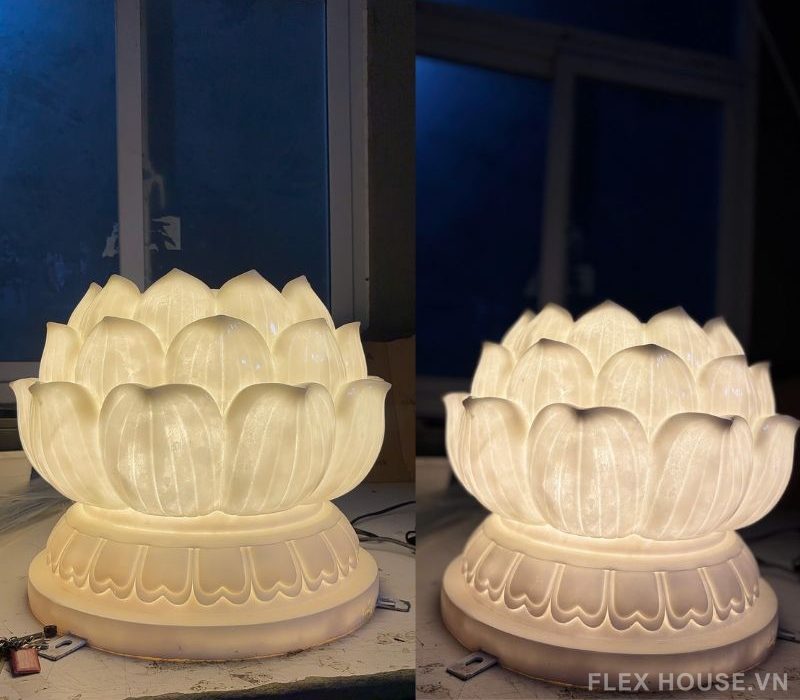 Đèn trụ cổng sân vườn dáng hoa sen BY050J 10 Đèn trụ cổng sân vườn dáng hoa sen BY050J 2