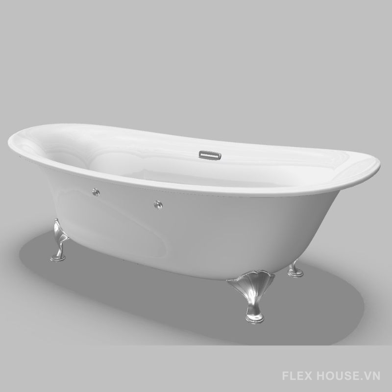 Bồn tắm màu trắng ngọc trai chân bạc TOTO PPY1806PWNE.P 1 1800x866x625mm