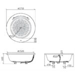 Bồn tắm ngọc trai dáng tròn TOTO PPY1720PTE.P