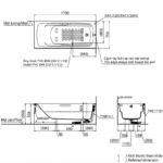 Bồn tắm nhựa có yếm có tay vịn TOTO PAY1735HVC.W