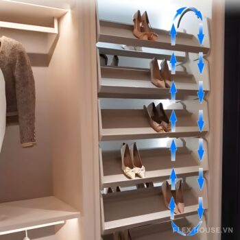 Phụ kiện kệ giày xoay 360 độ nâng hạ điện 12 tầng FJH3916