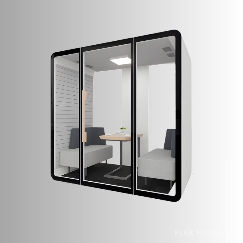 Booth cách âm khung cửa ẩn thẩm mỹ cao cấp cho văn phòng HKL