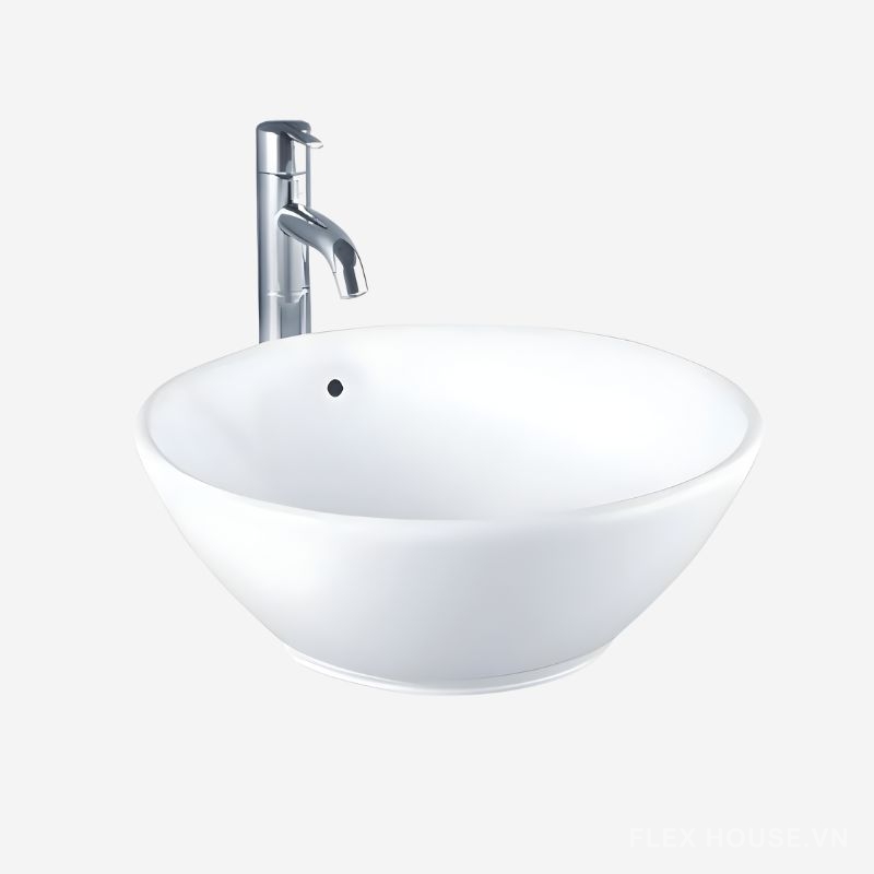 Chậu lavabo rửa mặt đặt bàn dáng tròn TOTO LT523S.XW 2 Chậu lavabo rửa mặt đặt bàn dáng tròn TOTO LT523S.XW