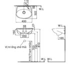 Chậu lavabo sứ rửa mặt treo tường tiện lợi Inax L-280V