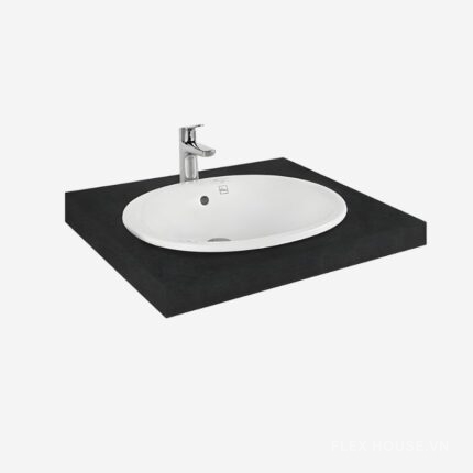 Chậu sứ lavabo dáng elip dương vành TOTO L762