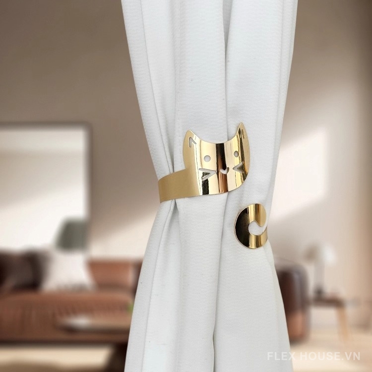 Đai cài rèm hợp kim hình chú mèo FSH138 36