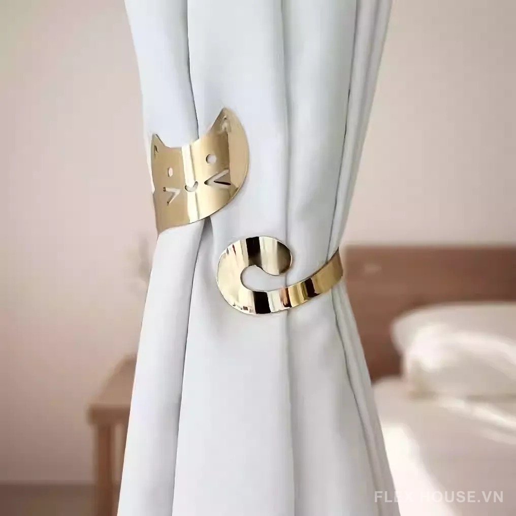 Đai cài rèm hợp kim hình chú mèo FSH138 35