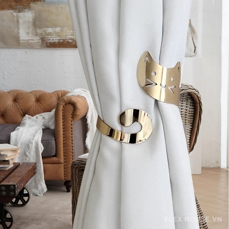 Đai cài rèm hợp kim hình chú mèo FSH138 33