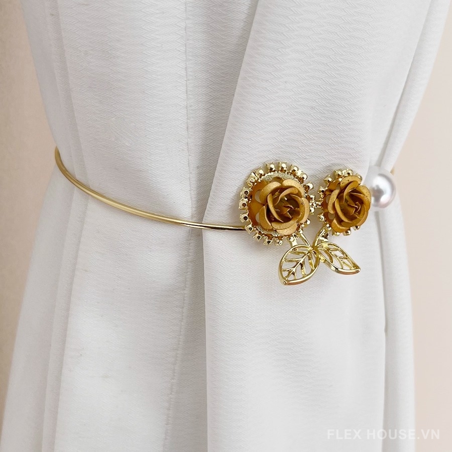 Dây buộc rèm kim loại decor hoa hồng FSH421 7