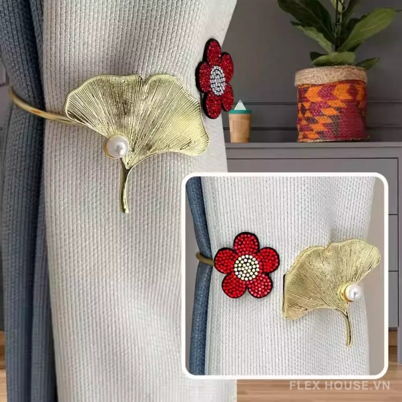 Dây buộc rèm kim loại hình lá ngân hạnh FSH863