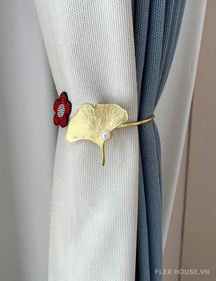 Dây buộc rèm kim loại hình lá ngân hạnh FSH863 2 Dây buộc rèm kim loại hình lá ngân hạnh FSH863 5