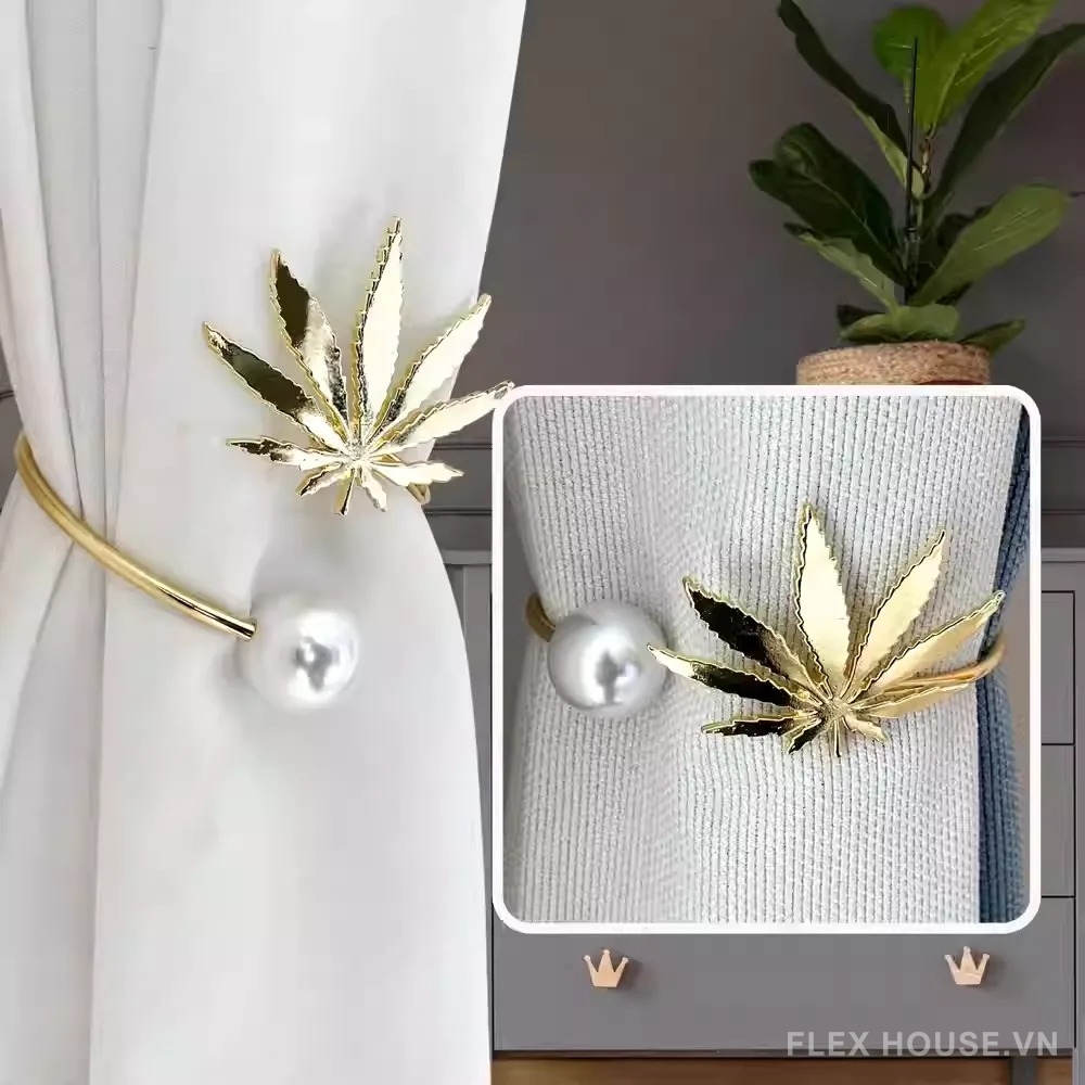 Dây buộc rèm kim loại hình lá phong FSH862 (1) Dây buộc rèm kim loại hình lá phong FSH862 1