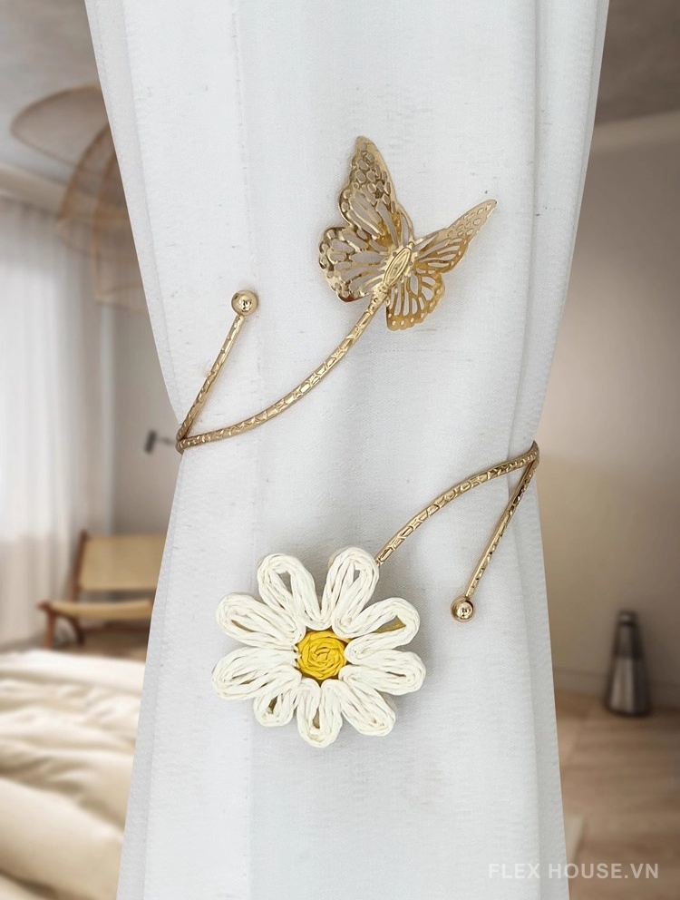 Dây kim loại buộc rèm đính hoa cúc trang trí FSH784 5 Dây kim loại buộc rèm đính hoa cúc trang trí FSH784 9