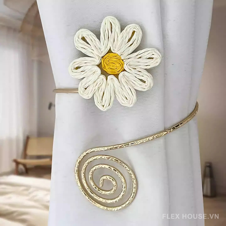 Dây kim loại buộc rèm đính hoa cúc trang trí FSH784 (4) Dây kim loại buộc rèm đính hoa cúc trang trí FSH784 1