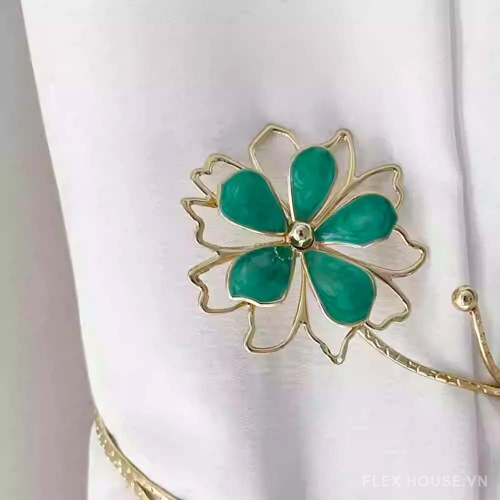 Dây kim loại buộc rèm đính hoa trang trí FSH460 9