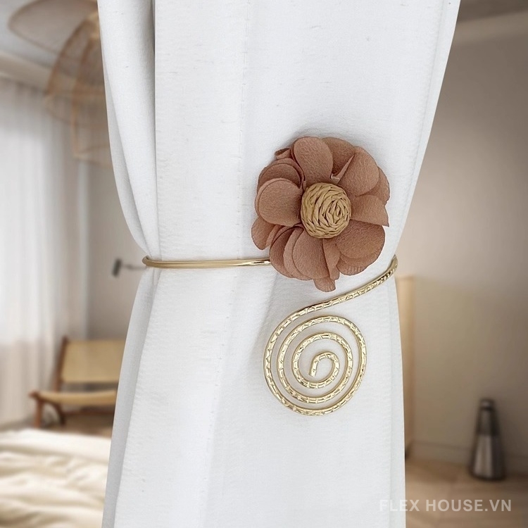 Dây kim loại buộc rèm đính hoa và bướm FSH785 9