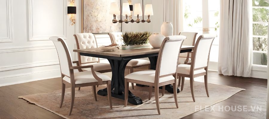 Bí quyết chọn ghế ăn cổ điển không bị lỗi thời 3 Ghế ăn cổ điển bọc nệm