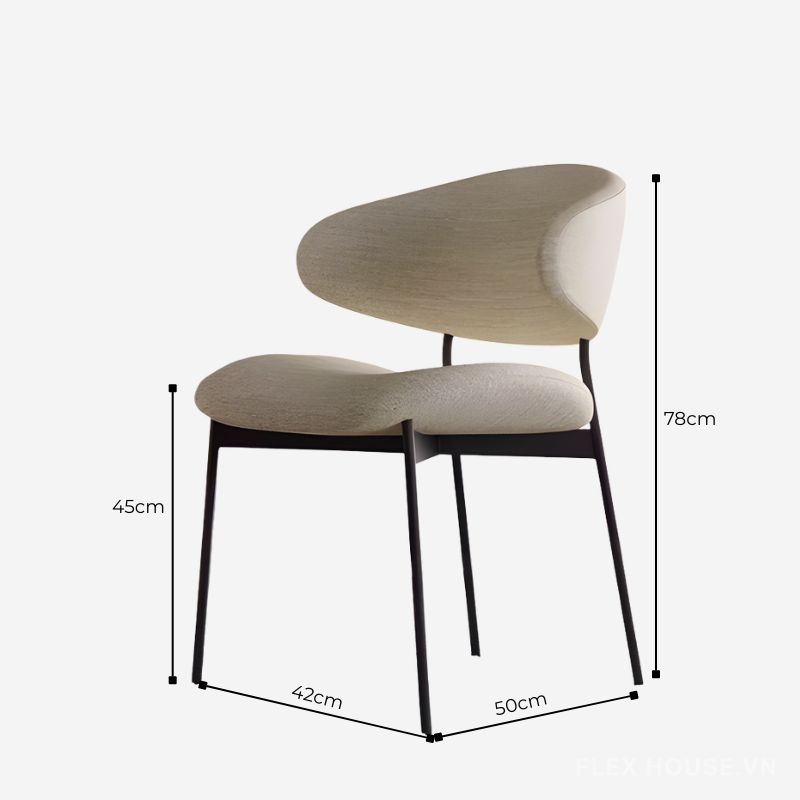 Ghế ăn gia đình sang trọng bọc nệm phong cách Bắc Âu SE7914