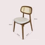 Ghế ăn gỗ đệm da lưng mây đan nhân tạo LFDG123