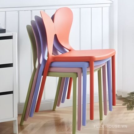 Ghế cà phê lưng nhựa hình cánh bướm DM25011