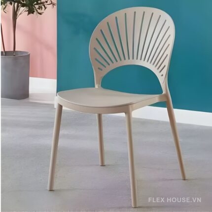 Ghế ăn tựa lưng nhựa hình vỏ sò DM24106