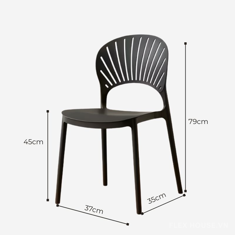 Ghế ăn tựa lưng nhựa hình vỏ sò DM24106 6 Ghế ăn tựa lưng nhựa hình vỏ sò DM24106