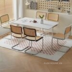 Ghế cà phê chân quỳ mây nhân tạo DM24077