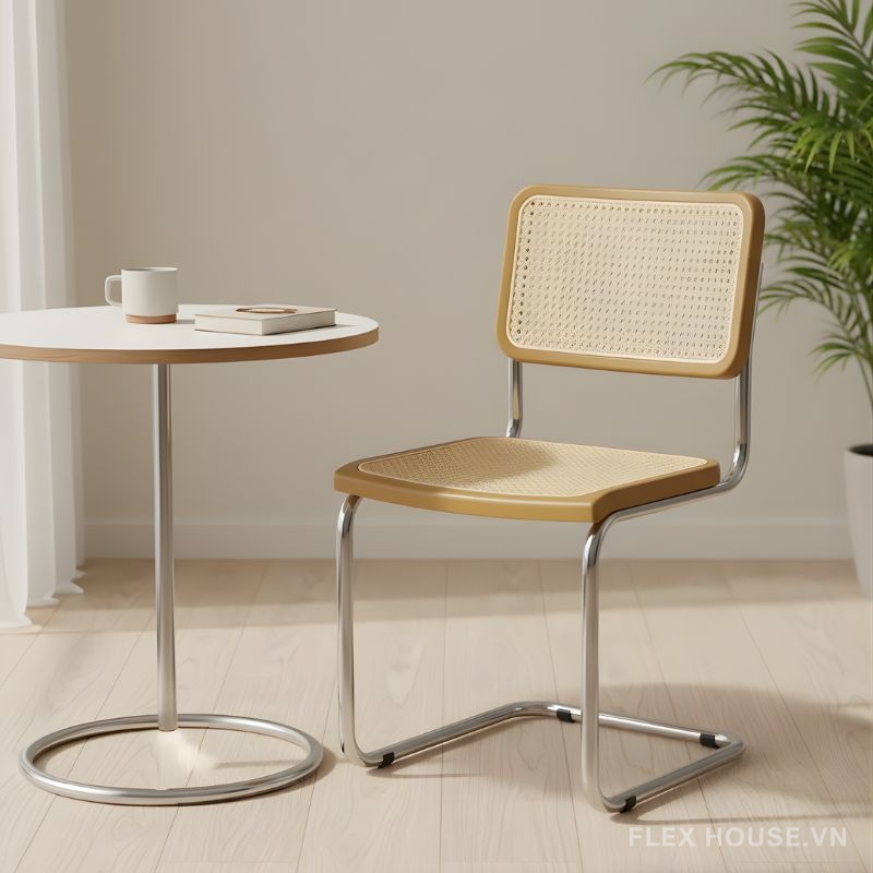 Ghế cà phê chân quỳ mây nhân tạo DM24077