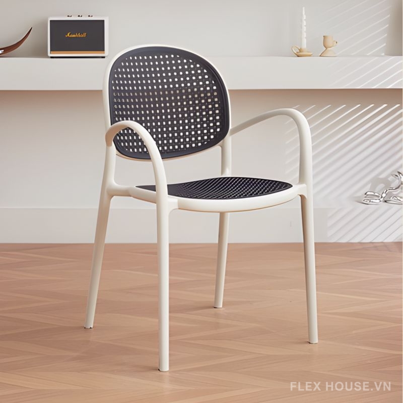 Ghế cà phê mây nhựa hiện đại DM24133 6 Ghế cà phê mây nhựa hiện đại DM24133